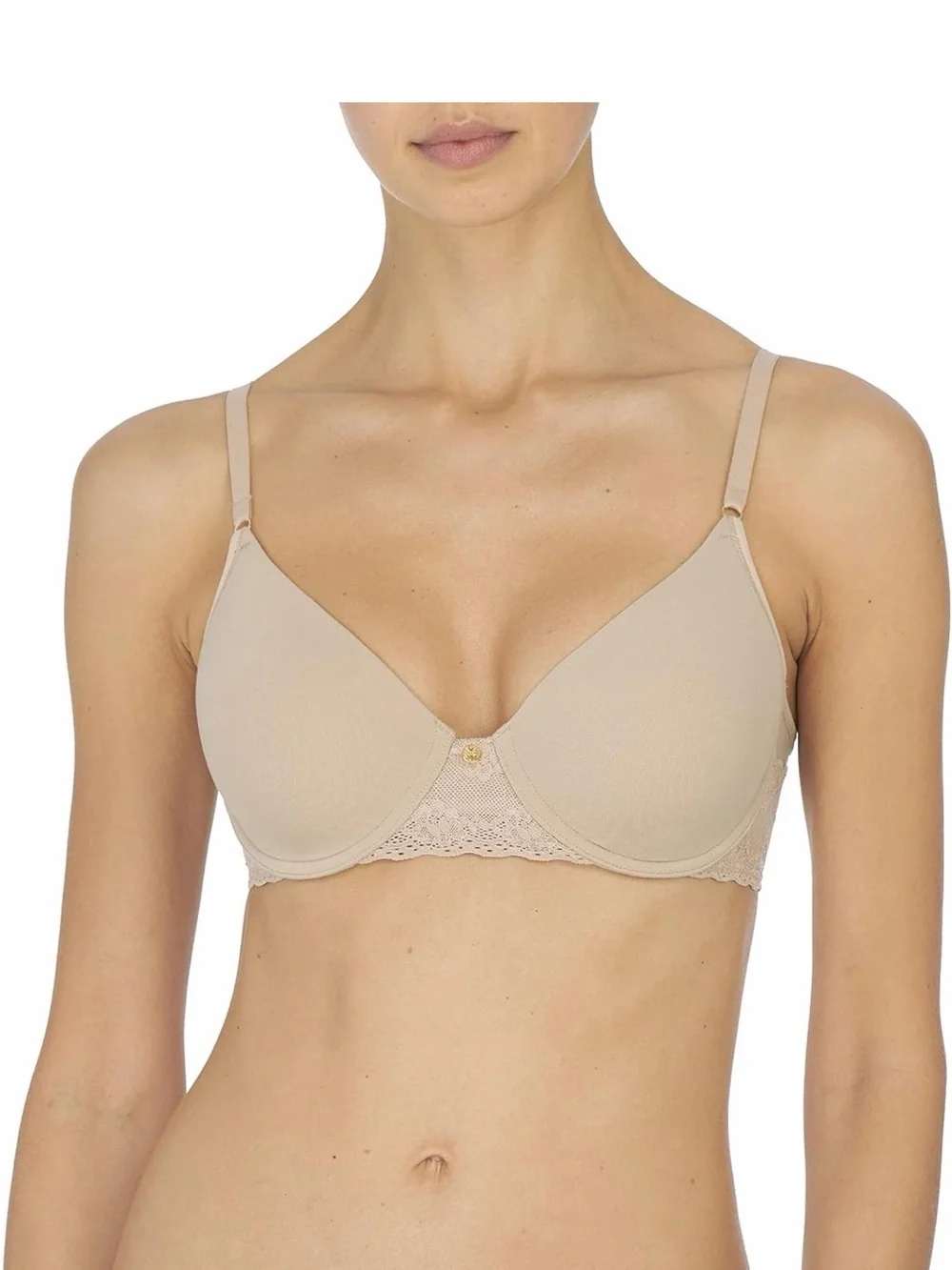 Natori Beige Lace-Trim T-Shirt Bra